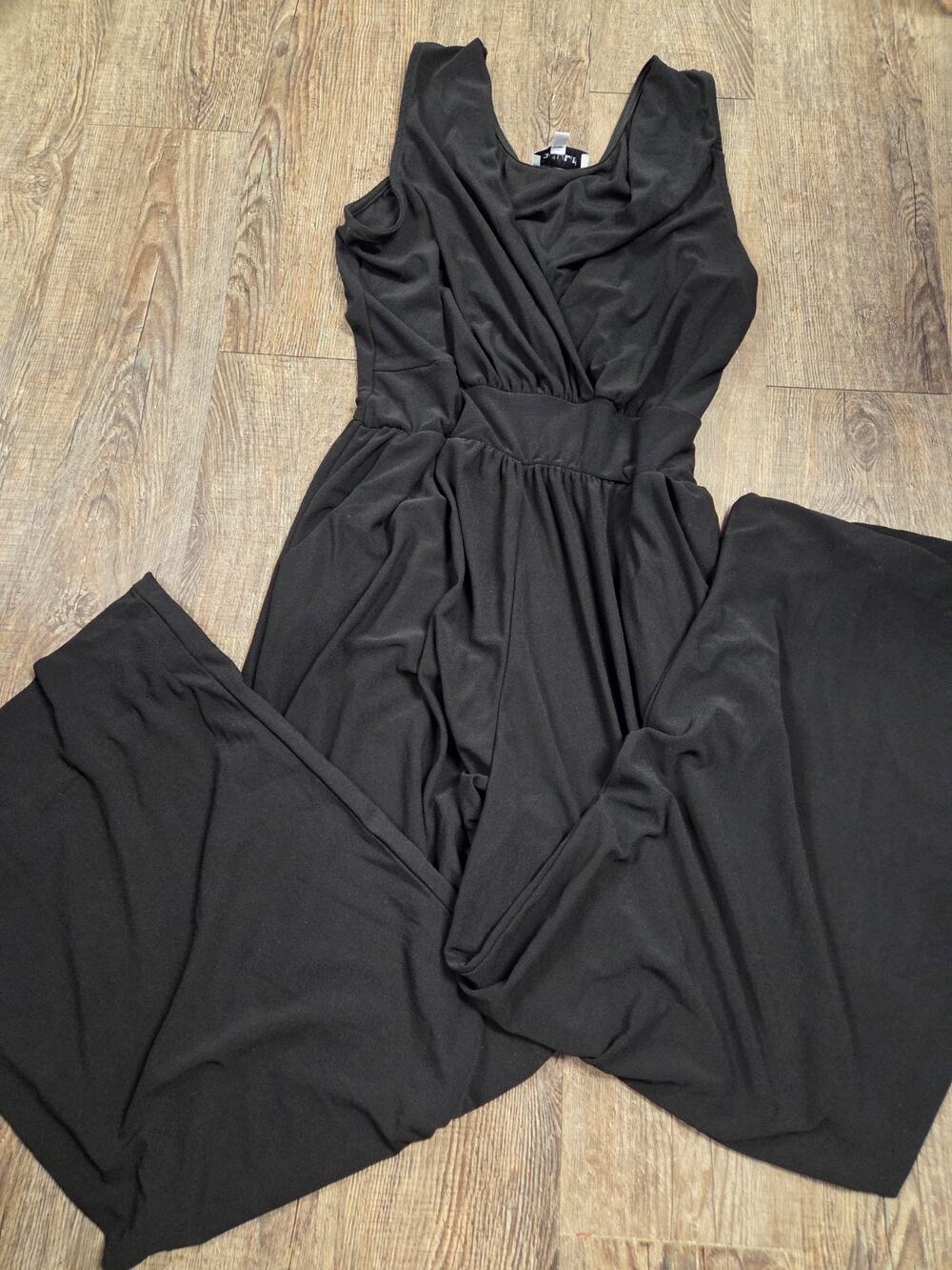 GILLI Black Women's Wide Leg Romper One Piece Made in USA